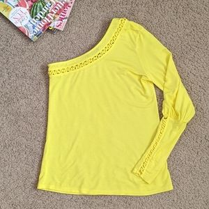Bebe One Shoulder Long Sleeve Top